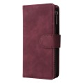 For iPhone 15 Pro Multifunctional Multi-Card Wallet Phone Leather Case(Wine Red)