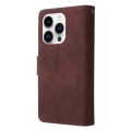 For iPhone 15 Pro Multifunctional Multi-Card Wallet Phone Leather Case(Coffee)
