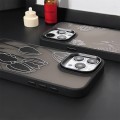 For iPhone 15 Pro Max Skin Feel Matte TPU+PC Shockproof Phone Case(Black Flower)