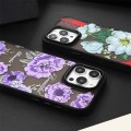 For iPhone 15 Skin Feel Matte TPU+PC Shockproof Phone Case(Purple Flower)