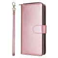 For Xiaomi Redmi Note 13 5G Global 9 Card Slots Zipper Wallet Bag Leather Phone Case(Rose Gold)