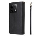 For Xiaomi Redmi Note 13 Pro 5G Global 9 Card Slots Zipper Wallet Bag Leather Phone Case(Black)