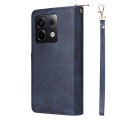 For Xiaomi Redmi Note 13 Pro 5G Global 9 Card Slots Zipper Wallet Bag Leather Phone Case(Blue)