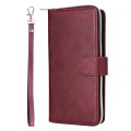 For Xiaomi Redmi Note 13 Pro 5G Global 9 Card Slots Zipper Wallet Bag Leather Phone Case(Wine Red)