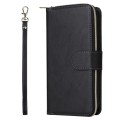 For Xiaomi Redmi Note 13 4G 9 Card Slots Zipper Wallet Bag Leather Phone Case(Black)