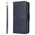 For Xiaomi Redmi Note 13 Pro 4G 9 Card Slots Zipper Wallet Bag Leather Phone Case(Blue)