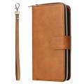 For Xiaomi Redmi Note 13 Pro 4G 9 Card Slots Zipper Wallet Bag Leather Phone Case(Brown)