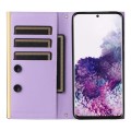 For Samsung Galaxy S20 Crossbody Rhombic Sucker Leather Phone Case(Purple)
