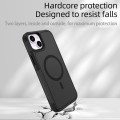 For iPhone 15 Armor Magsafe PC Hybrid TPU Phone Case(Black)