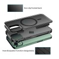 For iPhone 14 Armor Magsafe PC Hybrid TPU Phone Case(Black)