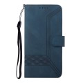 For Sharp Aquos Sense 6/Aquos Sense6s Cubic Skin Feel Flip Leather Phone Case(Blue)