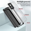 For Motorola Moto G Power 5G 2024 3 in 1 Clear TPU Color PC Frame Phone Case(Black)