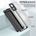 For Motorola Moto G04 3 in 1 Clear TPU Color PC Frame Phone Case(Black)