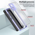 For Motorola Moto G04 3 in 1 Clear TPU Color PC Frame Phone Case(Purple)