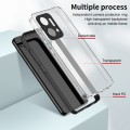 For Honor X7a 3 in 1 Clear TPU Color PC Frame Phone Case(Black)