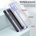 For Honor X8b 3 in 1 Clear TPU Color PC Frame Phone Case(Purple)