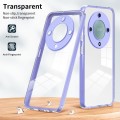For Honor X9a 3 in 1 Clear TPU Color PC Frame Phone Case(Purple)