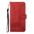 For vivo V30 Lite 5G Global Cubic Skin Feel Flip Leather Phone Case(Red)
