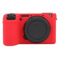 For Sony ILCE-6700 / A6700 Litchi Texture Soft Silicone Protective Case(Red)
