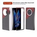 For vivo X Fold3 All-inclusive Decal Carbon Fiber Texture Protective Phone Case(Gray Red)