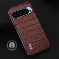 For Google Pixel 9 ABEEL Crocodile Texture Genuine Leather Phone Case(Brown)