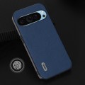 For Google Pixel 9 ABEEL Genuine Leather + PC Litchi Texture Phone Case(Blue)