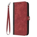For Sharp Aquos sense4 4G/5G/Sense4 Lite Side Buckle Double Fold Hand Strap Leather Phone Case(Red)