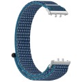 For Samsung Galaxy Fit 3 Nylon Loop Hook and Loop Fastener Watch Band(Ocean Blue)