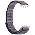 For Samsung Galaxy Fit 3 Nylon Loop Hook and Loop Fastener Watch Band(Midnight Blue)