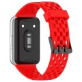 For Samsung Galaxy Fit 3 Hole Style Dual Buckle Silicone Watch Band(Red)
