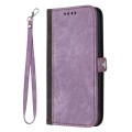 For vivo Y56 5G Global/Y16 4G Global Side Buckle Double Fold Hand Strap Leather Phone Case(Purple)