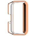 For Samsung Galaxy Fit 3 Diamond Half Pack Hollow PC Watch Protective Case(Rose Gold)