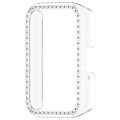 For Samsung Galaxy Fit 3 Diamond Half Pack Hollow PC Watch Protective Case((Transparent)