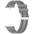 For Xiaomi Mi Band 8 Pro / Redmi Watch 4 Official Buckle Hybrid Nylon Braid Silicone Watch Band(Grey
