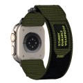 For Apple Watch Series 9 41mm Nylon Hook And Loop Fastener Watch Band(Army Green)