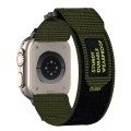 For Apple Watch Series 8 41mm Nylon Hook And Loop Fastener Watch Band(Army Green)