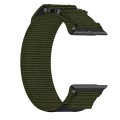 For Apple Watch Series 5 44mm Nylon Hook And Loop Fastener Watch Band(Army Green)