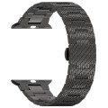 For Apple Watch SE 2023 44mm Twill Stainless Steel Watch Band(Black)