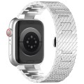 For Apple Watch Series 9 45mm Twill Stainless Steel Watch Band(Silver)