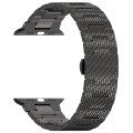 For Apple Watch Series 9 41mm Twill Stainless Steel Watch Band(Black)