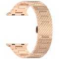 For Apple Watch Ultra 49mm Twill Stainless Steel Watch Band(Rose Gold)