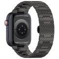 For Apple Watch Series 7 41mm Twill Stainless Steel Watch Band(Black)