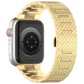 For Apple Watch Series 7 41mm Twill Stainless Steel Watch Band(Gold)