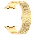 For Apple Watch Series 7 45mm Twill Stainless Steel Watch Band(Gold)