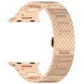 For Apple Watch SE 40mm Twill Stainless Steel Watch Band(Rose Gold)