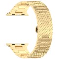 For Apple Watch Series 6 44mm Twill Stainless Steel Watch Band(Gold)