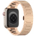 For Apple Watch Series 3 42mm Twill Stainless Steel Watch Band(Rose Gold)
