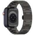 For Apple Watch Series 2 42mm Twill Stainless Steel Watch Band(Black)