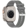 For Apple Watch Series 7 45mm Ordinary Buckle Hybrid Nylon Braid Silicone Watch Band(Grey)