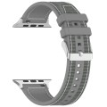 For Apple Watch Series 5 40mm Ordinary Buckle Hybrid Nylon Braid Silicone Watch Band(Grey)